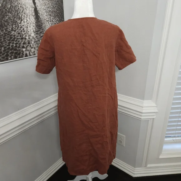 linenfox Bloom Linen Dress small in terracotta - Picture 8 of 10